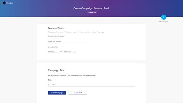 Creating a Featured Tracks campaign on desktop