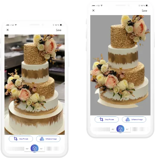 Product photo before and after automatic background removal