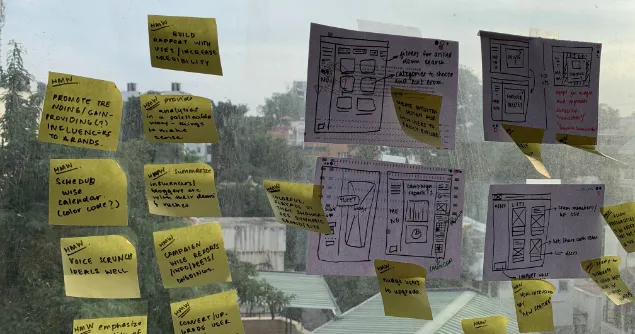 Solution sketches and notes on a window