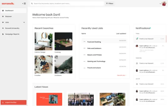 Scrunch home page mockup