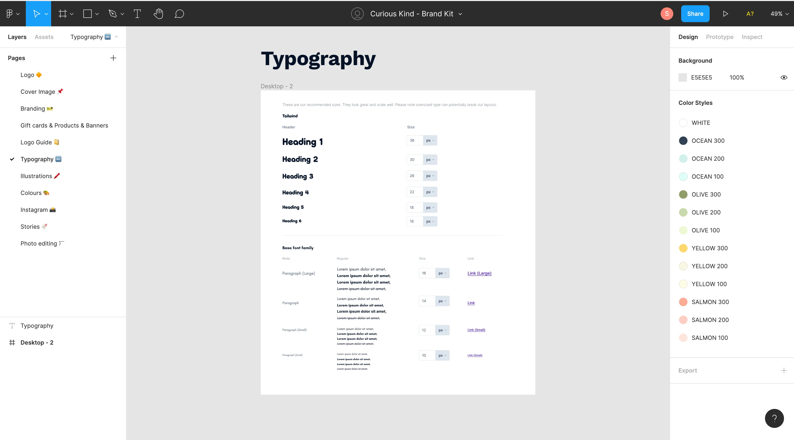 Design kit: typography styles