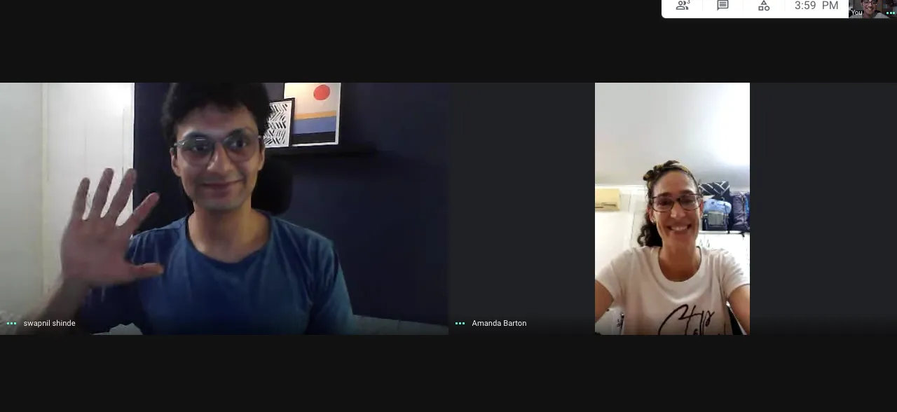 Video call interview with a user