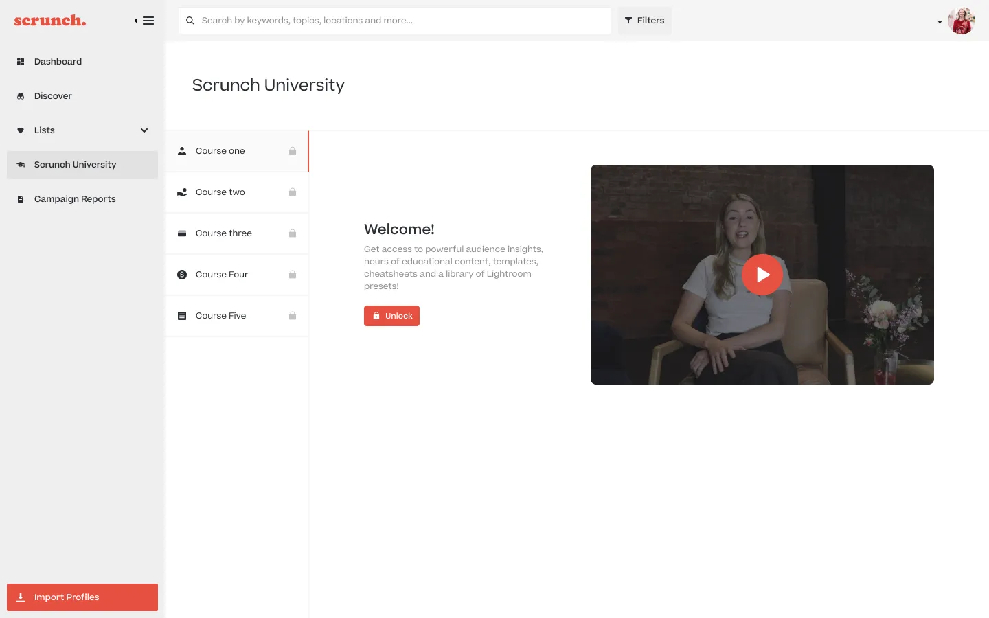 Scrunch University page