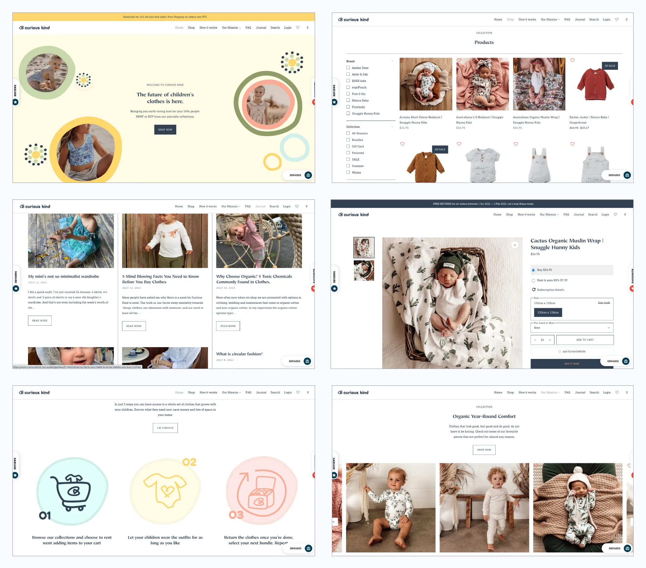 Curious Kind website pages